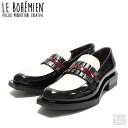 ■ LE BOHEMIEN ボヘミアン CO2-2 Black/C ブラックコンビ 黒 ローファー デザインソール イタリア製 ソフトレザー ソフトエナメル 【正規取扱品】 【24aw】