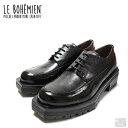 ◆ LE BOHEMIEN ボヘミアン C-25-1 Black /cレースアップ デザインソール イタリア製 ソフトレザー 正規品 インポート 23fw 新作