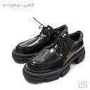 ■ MANA マナ 501070-2 Black 厚底レースアップ・シューズ スニーカーを超えた履き心地 ゴムひも レディース 今西優子【24aw】