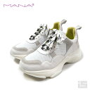 MANA マナ 596052 White ダッドスニーカーボリュームソール ワントーンカラー 軽量メッシュ レディース 今西優子