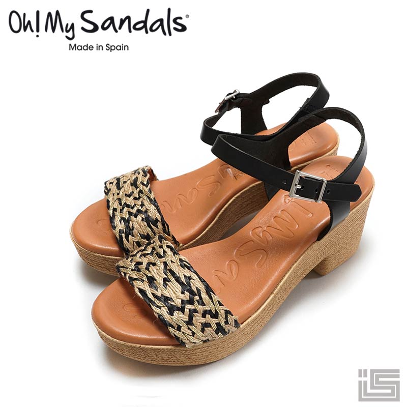 ★ Oh! My Sandals オーマイサンダルズ5042 Black/c ブラックコンビサンダル スペイン 22ss【正規取扱店】【インポート】 リゾートサンダル 1