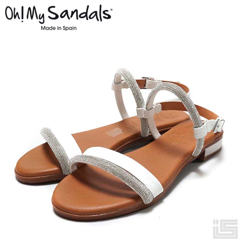 楽天イバラキヤ■ Oh! My Sandals オーマイサンダルズ5336 White ホワイトキラキラバックストラップサンダル スペイン 24ss【正規取扱店】【インポート】