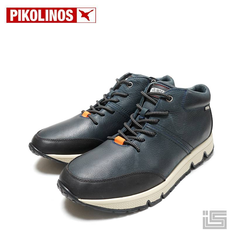 ■ PIKOLINOS ピコリノス M9U-8069 Navy ネイビー レースアップスニーカー レザースニーカー ハイカット インジップFERROL フェロール 本革 レザー スペインブランド 正規品 インポート 23fw新作 メンズシューズ