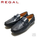 ■ REGAL リーガル 52DL-AH Navyレザー リボン スリッポン スクエアトゥ ヴァンプドライビングシューズ ビジカジ オンオフ セミマッケイ EE メンズスリッポン