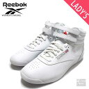 ■ Reebok リーボック2431 White 2本ベルト ハイカット スニーカー 軽量 100000102  正規品 レディーススニーカー