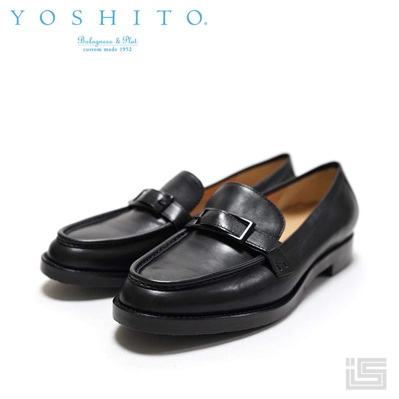 ■ YOSHITO ヨシト ORM2801 Black ブラック 黒 ラバーソール 1.5cmヒール ぺたんこ ローファー スリッポ..