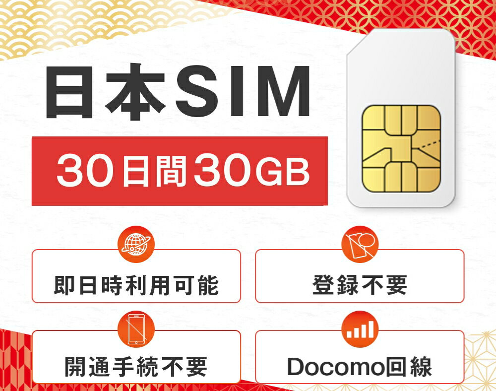 訳あり!!データ専用 物理simカード 30GB 30日間 プリペイドsim Docomo ドコモ回線 即日 利用可能 開通手続き不要 すぐに使える 快適 日本...