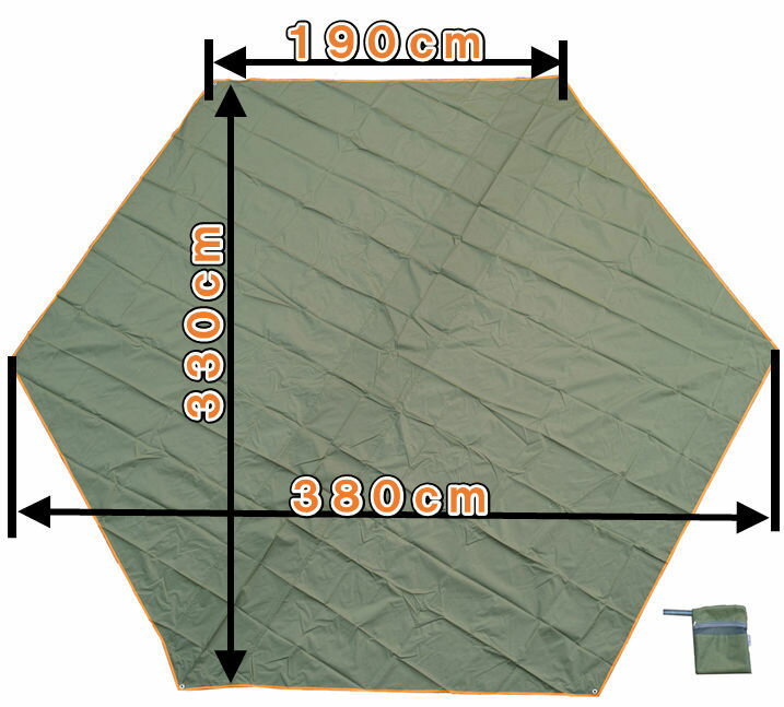 iBeamed グランドシート ヘキサタープ キャンプ 6角形 380×330 400