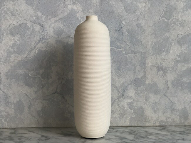 花器　花瓶　素焼き　ホワイト