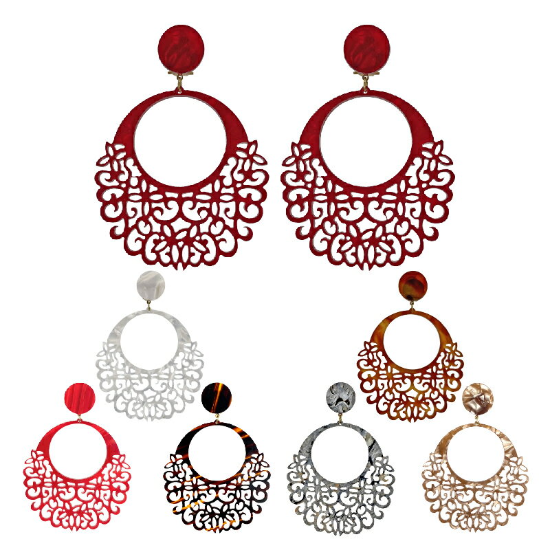 CPP7791　イヤリング・ピアス兼用〈全7色〉「1点のみメール便可」『1点のみメール便可』【フラメンコ用..