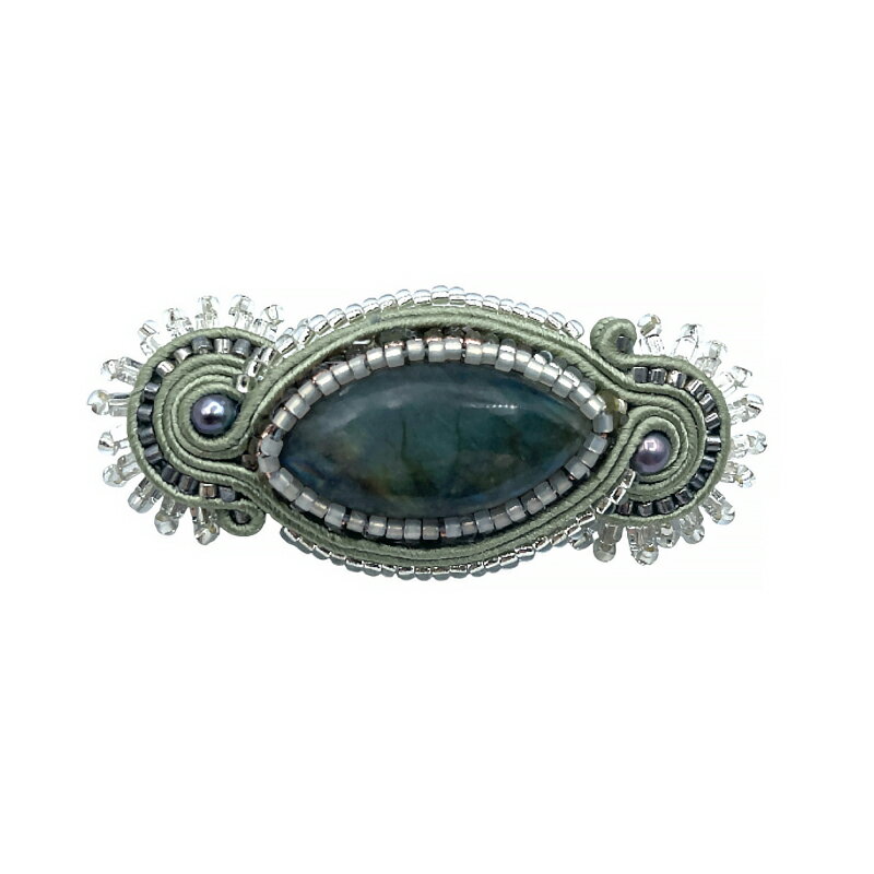 【1点もの】RTソウタシエ　シージョ留め/ライトグリーン【フラメンコ用品】アクセサリー ブローチ スト..