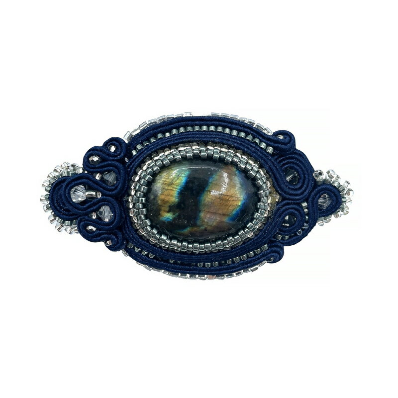 【1点もの】RTソウタシエ　シージョ留め/ネイビー【フラメンコ用品】アクセサリー ブローチ ストールピ..