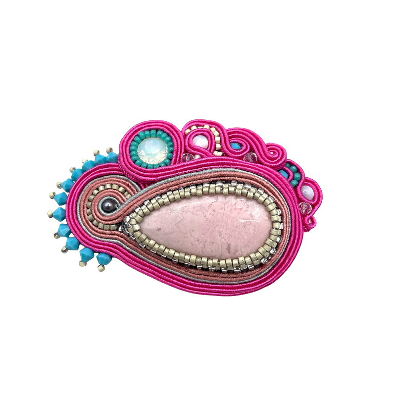 【1点もの】RTソウタシエ　シージョ留め/ピンクオパール【フラメンコ用品】アクセサリー ブローチ スト..