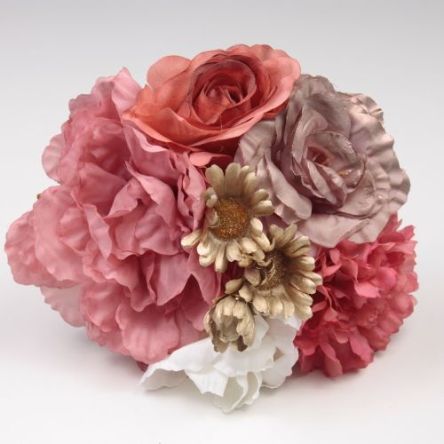 FF-42151　ブーケ型造花　スモーキーピンク系【フラメンコ用品】フローレス　お花　コサージュ