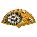 AG3344 手描きミニアバニコ/ゴールド 『1点のみメール便可』【フラメンコ用品】扇子 フラメンコ アバニコ