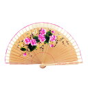 AM546 手描きミニアバニコ/ナチュラル『1点のみメール便可』【フラメンコ用品】扇子