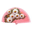 AM553 手描きミニアバニコ/ライトピンク『1点のみメール便可』【フラメンコ用品】扇子