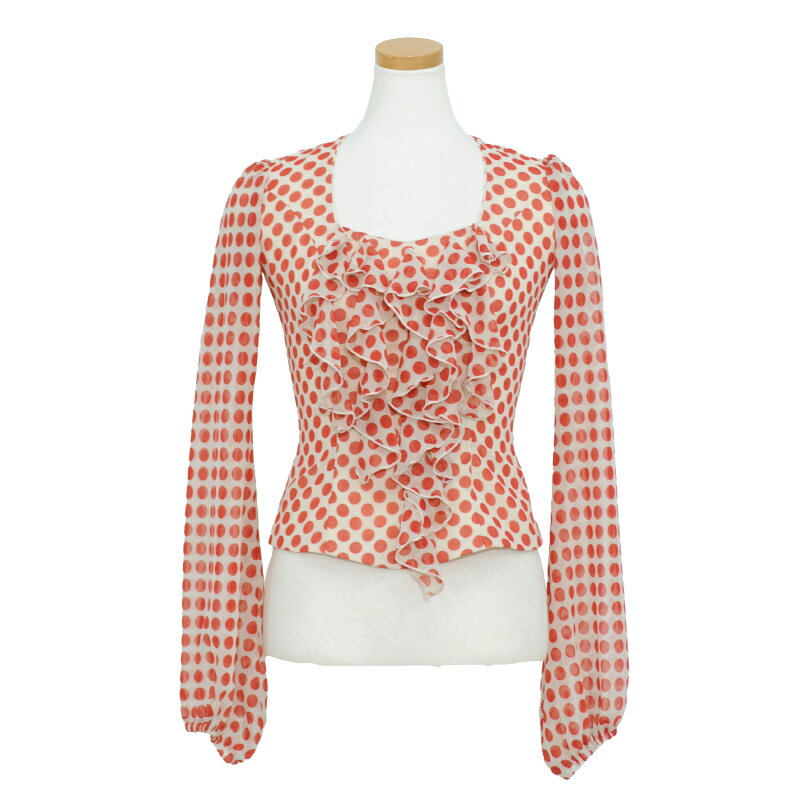 【オーダー商品】HB-1504 ドレープ付パフスリーブブラウス アイボリー/サーモン14mm玉「1点のみメール便可」【フラメンコ衣装】トップス 発表会