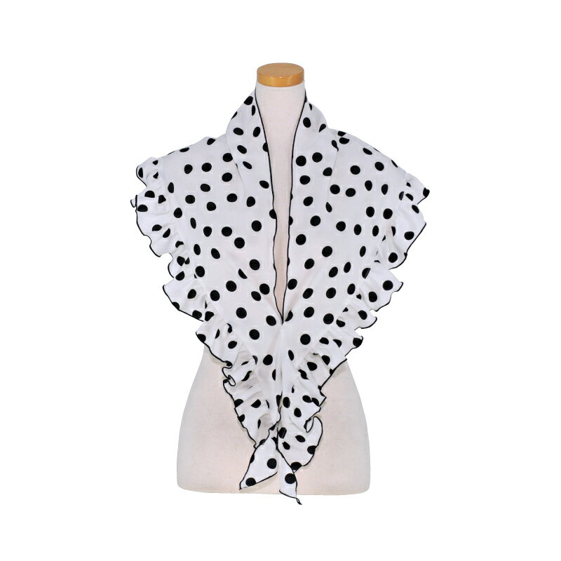 【現品】HO-9704 フリル付ピキージョ ホワイト/ブラック水玉「1点のみメール便可」