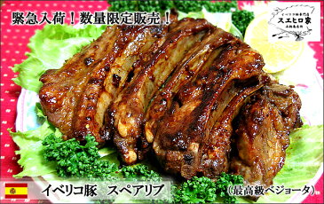 イベリコ豚 スペアリブ 骨付き 600g（約3-4人前)【ベジョータ】BBQ スペアリブ 豚肉 豚 バーベキュー 詰め合わせ スペアリブ ブロック 輸入 無料レシピ付き バーベキュー 肉 食材 クリスマス