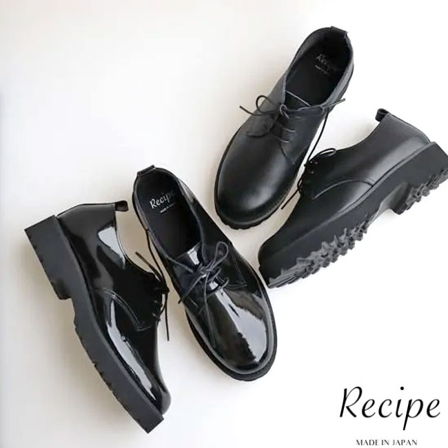 樂天商城 - レースアップシューズ パンプス 厚底 本革 レザー Recipe レシピ 日本製 レディース 女性 ファッション コンフォートシューズ RP-567