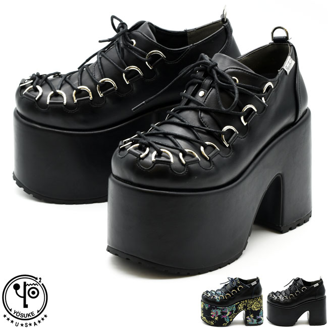 【ヨースケ 全品送料無料】 【クーポン対象品】 ヨースケ YOSUKE 厚底シューズ レースアップシューズ プラットフォーム 厚底 メンズ 全2色 S-LL ブラック 黒 4468024 到着後のレビューでクーポンプレゼント