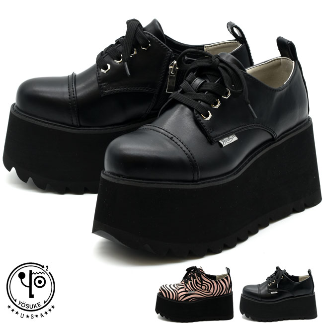 【ヨースケ 全品送料無料】 【クーポン対象品】 ヨースケ YOSUKE 厚底シューズ レースアップシューズ マニッシュシューズ 厚底 カジュアル メンズ 26 27 黒 6318006 セール セール
