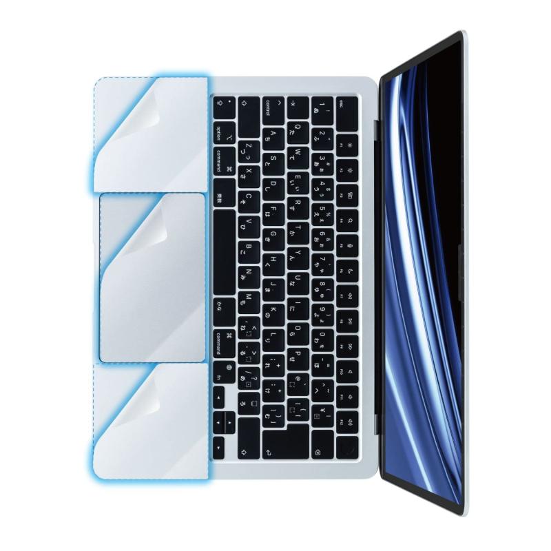 エレコム MacBook Air 13.6インチ M2チップ搭載モデル2022用 キズ防止 トラックパッド保護フィルム パームレスト保護フィルム スキンシール 抗菌 指紋防止 スムースコート エアーレス加工 PKT-MBA13