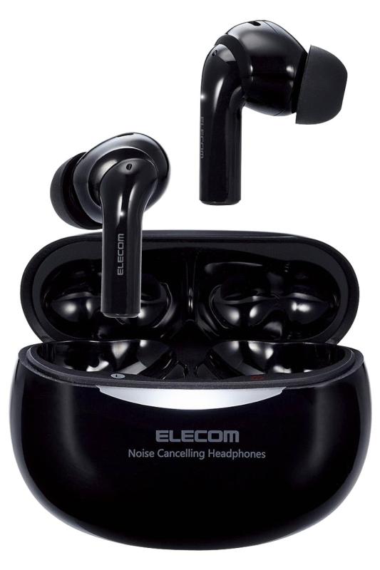 エレコム ワイヤレスイヤホン イヤホン bluetooth 5.2 ノイズキャンセリング モード 外音モード 耳せんモード 低遅延モード 4モード選択可能 SBC/AAC対応 耳栓型 自動ペアリング Type-C充電 ブラッ