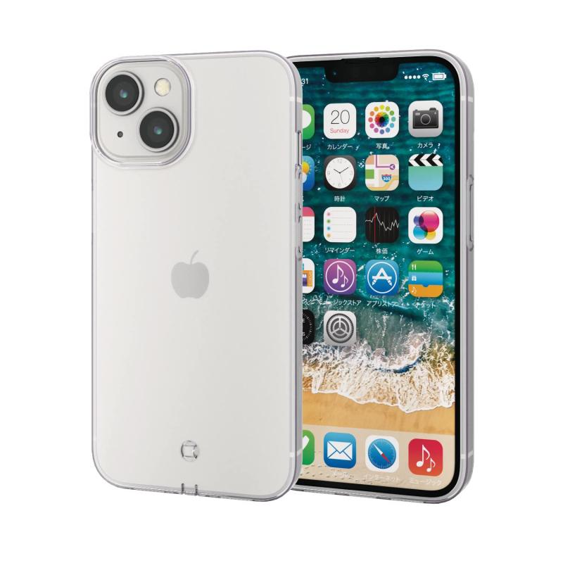 エレコム iPhone 14 / 13 ケース カバー クリア 透明 ソフト TPU  ストラップホール付き PM-A22AUCTCR