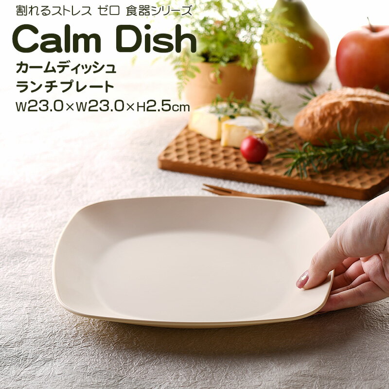 【名入れ可、ロゴ入れ可】 Calm Dish カームディッシュ　角プレート 食器 ランチプレート 皿 プラスチック 電子レンジ可 食洗機可 TAKENAKA　竹中