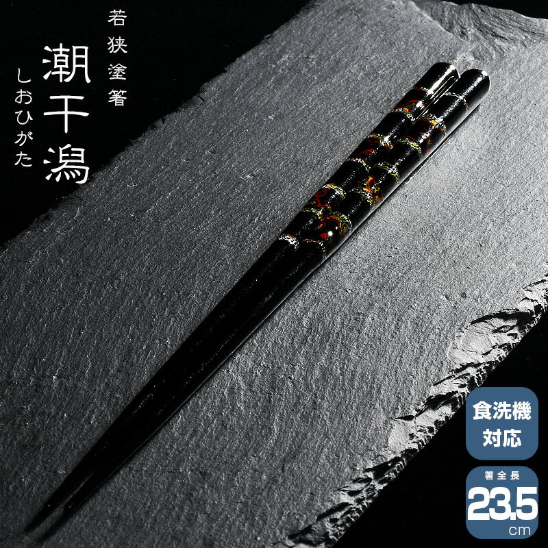 若狭塗箸 一双 潮干潟 しおひがた 箸　はし 天然木 漆塗装 日本製 食洗機対応 23.5cm 天然木 一双