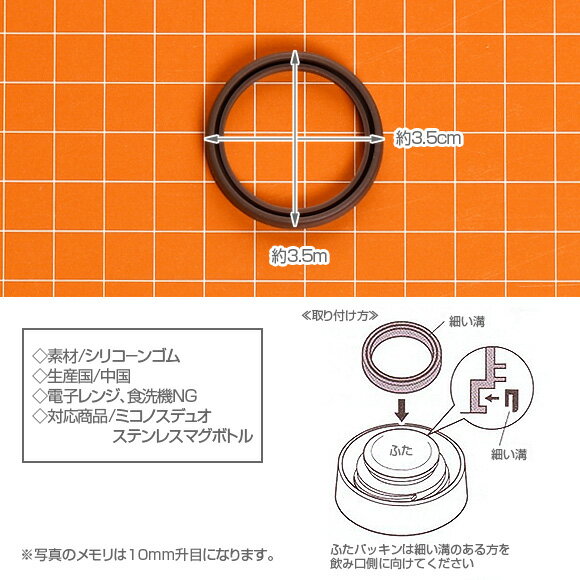 サブヒロモリ ミコノスデュオ　ステンレスマグボトルふた専用シリコンパッキン パーツ 部品 シリコン パッキン ゴムパッキン 交換 弁当箱【メール便発送】