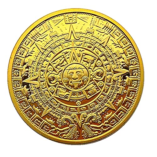 Voocye  マヤ文明 アステカカレンダー コイン 直径40mm (ゴールド1色)