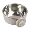 momone ペットぶら下げボウル ハンガー ゲージ用 ペット食器 餌入れ 固定 ヘルスウォーターボウル 猫 犬 うさぎ 小動物用 食器 グレ