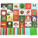 MinniLove クリスマスカード 可愛い 1セット24種類入り 封筒付き グリーティングカード ギフトカード (1セット24種類入り)