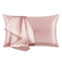 HEVUMYI シルク枕カバー 100%マルベリーシルク 25匁 43×63cm 洗えるシルクピローケース 片面シルクタイプ 裏地テンセル 封筒式まくら