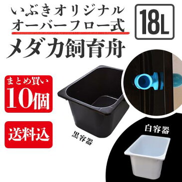 【送料込・同梱不可】オーバーフロー式メダカ舟 黒容器 白容器 18L 10個まとめ買い 水槽 トロ舟 トロファスト 飼育容器 屋外 鉢 大型 プラスチック