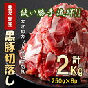 ギフト 鹿児島 かごしま黒豚 切り落とし 小間切れ こま切れ 2kg【 250g×8】 大容量 鹿児島黒豚 ウデ肉 小分け 豚肉 肉 ギフト プレゼント 贈り物 送料無料