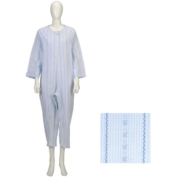 ソフトケアねまき（薄手）ブルー／Lサイズ 両腕ファスナー付き（竹虎）105914