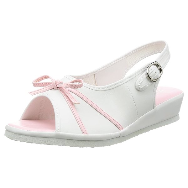 リボンサンダル Mサイズ（22.5〜23.0cm）／ピンク（ファーストレイト）FR-421