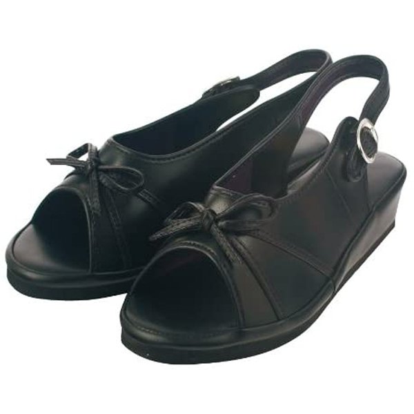 リボンサンダル Mサイズ（22.5〜23.0cm）／ブラック（ファーストレイト）FR-425