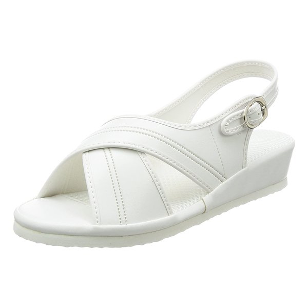 メッシュ・クロスサンダル Sサイズ（21.5〜22.0cm）／ホワイト（ファーストレイト）FR-550