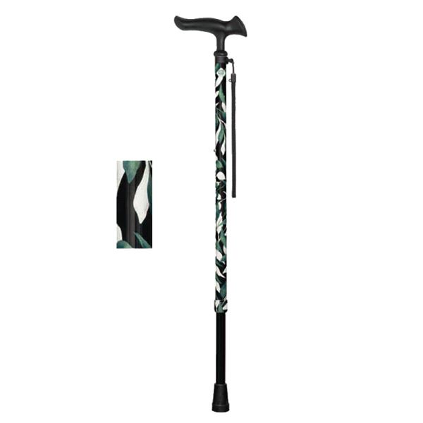 かるがもファムII／リーフ柄（フジホーム）伸縮ステッキ WB5233