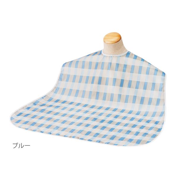 ソフラピレンエプロン ボーダーチェック／ブルー（竹虎）102232