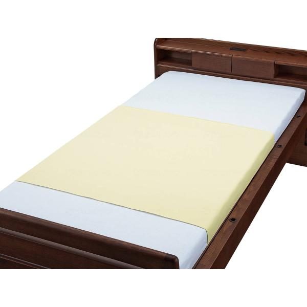 【2枚組】ポリスムース防水シーツ（防水シーツ部分タイプ）／クリーム（ウェルファン）9436