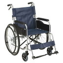 エコノミーシリーズ RW-50B 座面幅42cm/紺ビニールレザーシート(マキテック)自走式車いす 背折れタイプ