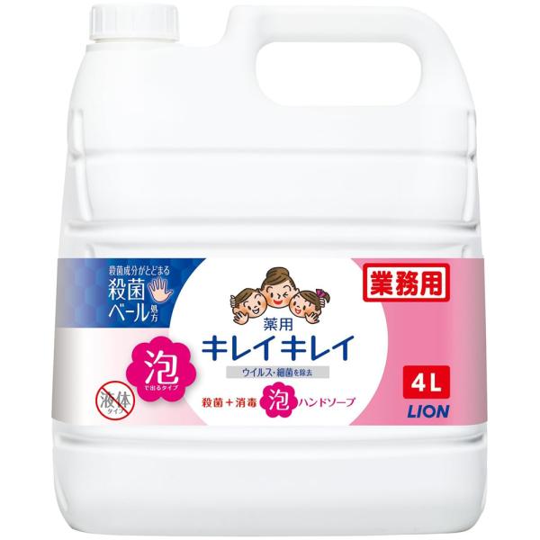 【ケース販売】キレイキレイ 薬用泡ハンドソープ(シトラスフルーティの香り)/4L×3本(ライオンハイジーン)