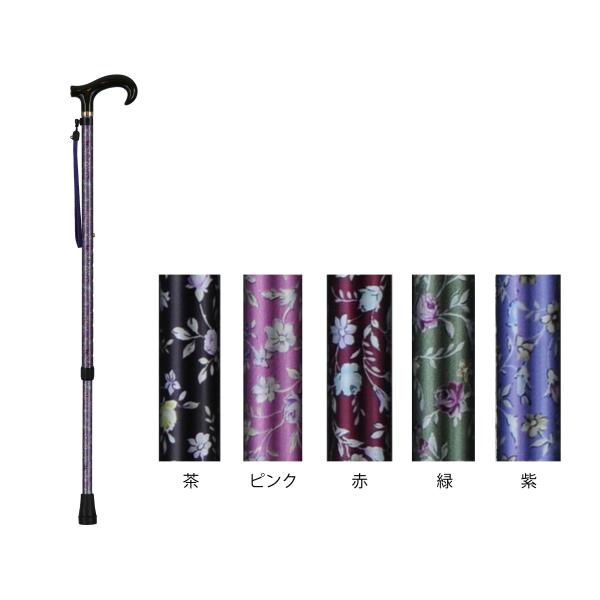 アルミ製花柄杖（房付）／赤（豊通オールライフ）