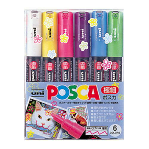 樂天商城 - POSCA(ポスカ)　PC-1M　6色セット